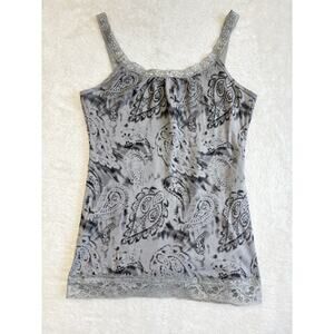 Eyeshadow Size L Y2K Black Grey Vintage Tank Top Paisley Dark Romantic Goth